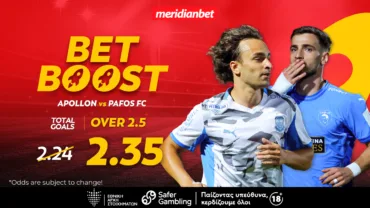 Meridianbet: Απόλλων-Πάφος | Ντέρμπι που μυρίζει… γκολ – Τα μπόνους που εκτοξεύουν την εμπειρία σου!