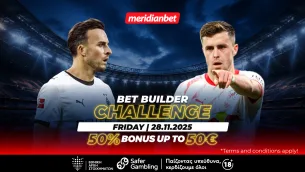 Meridianbet: Bet Builder Challenge που ακόμη και αν χάσεις εσύ… κερδίζεις!
