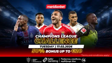 Meridianbet: Champions League Challenge με μπόνους επιστροφής για μεγαλύτερη απόλαυση και ποντάρισμα!