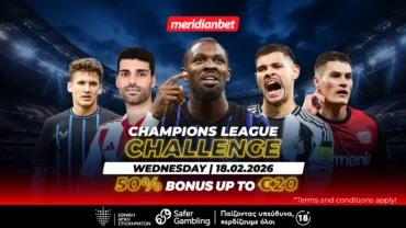 Meridianbet: Champions League Challenge σε μία μοναδική στοιχηματική εμπειρία!