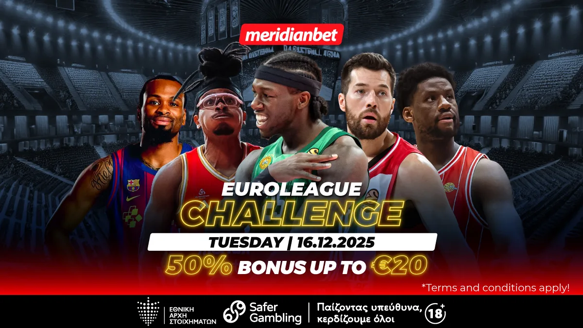 Meridianbet: Euroleague Challenge με 50% μπόνους από το οποίο επιβάλλεται να επωφεληθείς!