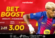 Meridianbet: Χιρόνα-Μπαρτσελόνα: Με ελκυστικό bet boost σε απόδοση 3.00! – Τι περιμένεις; Στοιχημάτισε και άρπαξε το μπόνους τώρα!