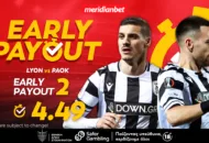 Meridianbet: Λιόν-ΠΑΟΚ | Με το «βλέμμα» στο «διπλό»! – Τι περιμένεις; Άρπαξε το μπόνους τώρα!