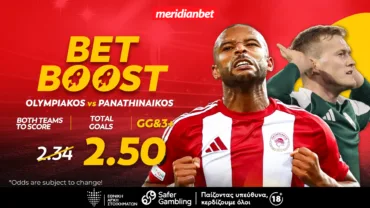 Meridianbet: Ολυμπιακός-Παναθηναϊκός | «Αιώνιο ντέρμπι και επιλογές με γκολ»! – Στοιχηματικές ασύλληπτες ευκαιρίες, τρελά μπόνους!
