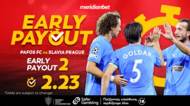 Meridianbet: Πάφος-Σλάβια Πράγας | Φοράει το καλό της κοστούμι στην Ευρώπη! – Μοναδικά μπόνους, μοναδικές ευκαιρίες!