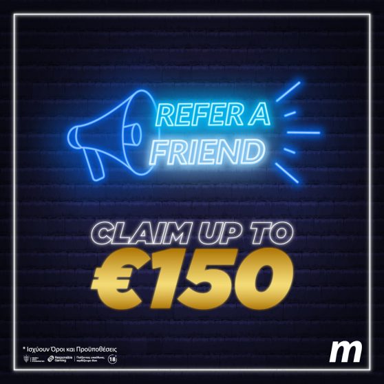 Meridianbet: Πρότεινε ένα φίλο σου και κέρδισε ως και 150 ευρώ μπόνους!