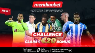 Κυπριακό πρωτάθλημα Challenge: Πόνταρε στη μάχη του πρώτου γκρουπ και διεκδίκησε 20 ευρώ μπόνους – Τρομερές αποδόσεις μόνο στην Meridianbet!