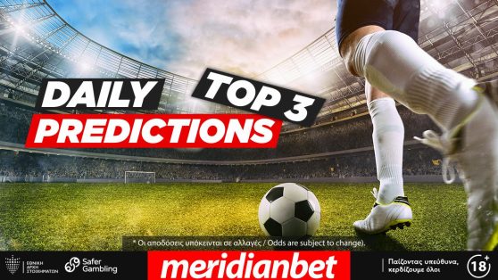 Meridianbet: DAILY TOP 3 PREDICTIONS: Πάμε με γκολ στην σημερινή τριάδα με 8.06 απόδοση!