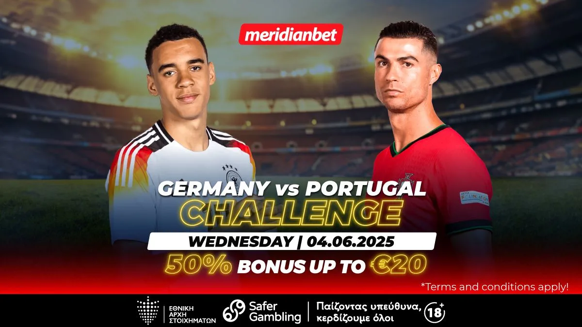 Meridianbet: Γερμανία-Πορτογαλία με Bet Builder Challenge – Μεγάλο ματς με μία ευκαιρία που δεν πρέπει να χάσεις!