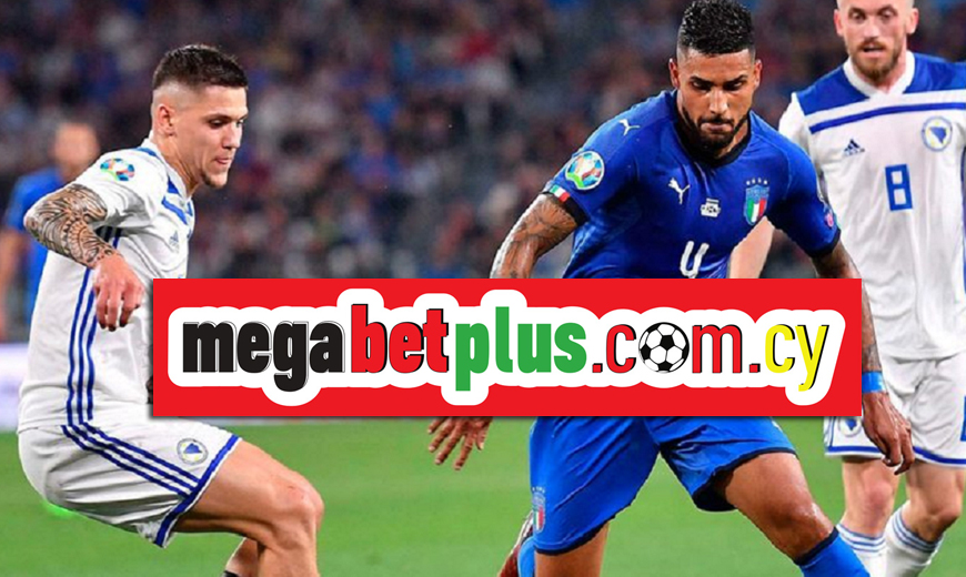 Πόνταρε στην Megabet Plus νίκη της Ιταλίας στον αγώνα με Βοσνία με αμέτρητες επιλογές και αποδόσεις!